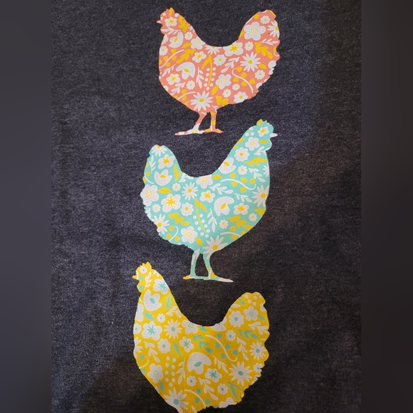 Instant Message 2XL heathered gray lightweigh floral chicken crewneck sweatshirt - Picture 4 of 9